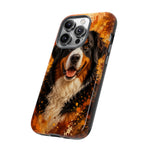 Bernese Mountain Dog Portrait Tough Phone Case - Warm Paint Splatter
