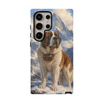 Saint Bernard Dog Phone Case | Mountain Snow Scene, Protective Tough Case