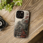 Autumn Temple Steps phone case | Japanese watercolor landscape cover
