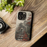 Autumn Temple Steps phone case | Japanese watercolor landscape cover