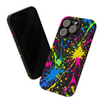 Neon Paint Splatter 90s Art Tough Phone Case