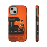 Orange Mustang Art Phone Case, GT500 American Muscle Car Tough Cover for Male