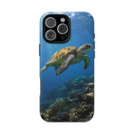 Sea Turtle Reef Phone Case, Coral Ocean Dappled Sunlight Tough Cover