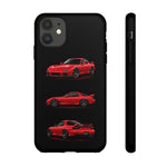 FD RX7 Phone Case Red, Three-View Vector Cover, JDM Gift