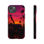 Matte Black Challenger Sunset Tough Phone Case - Palm Silhouette