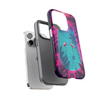 Neon Flamingo Pool Vaporwave Art Tough Phone Case