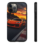 Orange C8 Z06 Flat Plane V8 Speed Art Tough Phone Case