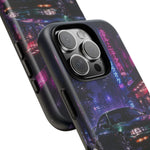 Neon City Night Prelude JDM Car phone case | Vaporwave rainy street