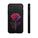 Glitch Rose Neon Phone Case Vaporwave Tough Cover