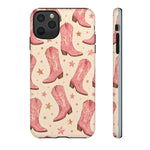 Pink Cowboy Boots phone case | Western pattern | Pastel stars