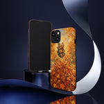 Yorkshire Terrier Jumping in Autumn Leaves Tough Case | Fall Dog Phone Cover