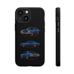 1970 Chevelle SS Phone Case Blue, Three-View Vector Tough Cover