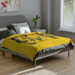 Yellow Skyline GTR Illustration Blanket | R34 Trio Velveteen Microfiber