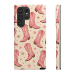 Pink Cowboy Boots phone case | Western pattern | Pastel stars