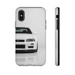White Skyline Phone Case, R34 GTR 90s JDM Legend Tough Cover for Men, Gift