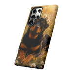 Rottweiler with Daisy Crown phone case | Tough Cases