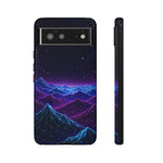 Retro Neon Mountains Phone Case | Vaporwave Galaxy Landscape