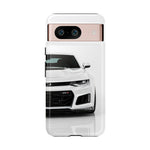 White Camaro Phone Case, ZL1 American Muscle Car Tough Cover for Men