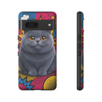British Shorthair Round Pop Art Tough Phone Case