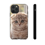 Scottish Fold Kitten Phone Case, Macro Close-Up Portrait Cover