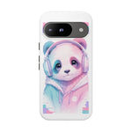 Pastel Panda Phone Case, Glitch Color Block Cover