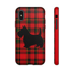 Scottish Terrier Silhouette Plaid Art Tough Phone Case