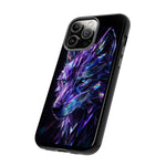 Holographic Wolf Phone Case, Fractured Prism Iridescent Cover
