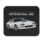 IROC-Z Retro 80s Car Mouse Pad – White Camaro Coupe Art, Non-Slip Rubber Base