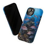 Snapper Reef Phone Case, Sunlit School Ocean Fishing Tough Cover