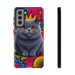 British Shorthair Round Pop Art Tough Phone Case