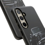 Black 1957 Chevy Bel Air Chrome Front Tough Phone Case for Classic Car Fans