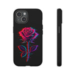 Glitch Rose Neon Phone Case Vaporwave Tough Cover