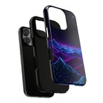 Retro Neon Mountains Phone Case | Vaporwave Galaxy Landscape