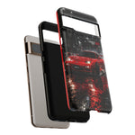 RX7 Phone Case Red, Night Drift JDM Sports Car Tough Cover, Gift