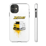 Z06 Corvette Phone Case, Yellow Sketch Reveal Chrome Cover