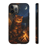 Campfire Cat Phone Case, Marshmallow Night Painterly Cover