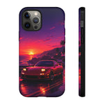 FD RX-7 Retro Sunset Sports Car Tough Case | Neon Vaporwave Beach Drive