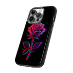 Glitch Rose Neon Phone Case Vaporwave Tough Cover