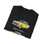 Yellow 1955 Chevy Bel Air T-Shirt | Vintage Classic Car Trio Illustration