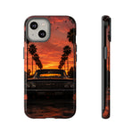 Black Impala Lowrider Sunset Tough Phone Case - Palm Silhouette