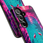 Neon Flamingo Pool Vaporwave Art Tough Phone Case