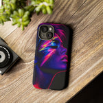 Neon Lightning Face 80s phone case | Tough Case