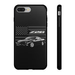 Black Z28 Camaro Phone Case Muscle Car American Flag Tough Cover