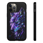 Holographic Wolf Phone Case, Fractured Prism Iridescent Cover