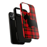 Scottish Terrier Silhouette Plaid Art Tough Phone Case