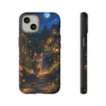 Moonlit Garden Cat Phone Case, Firefly Painterly Art Cover