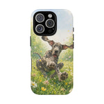 Playful Dog in Meadow Great Dane phone case | Puppy Art Tough Cover