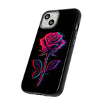 Glitch Rose Neon Phone Case Vaporwave Tough Cover