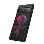 Glitch Rose Neon Phone Case Vaporwave Tough Cover
