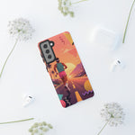 Retro Runner Sunset phone case | 80s Vaporwave jogging design